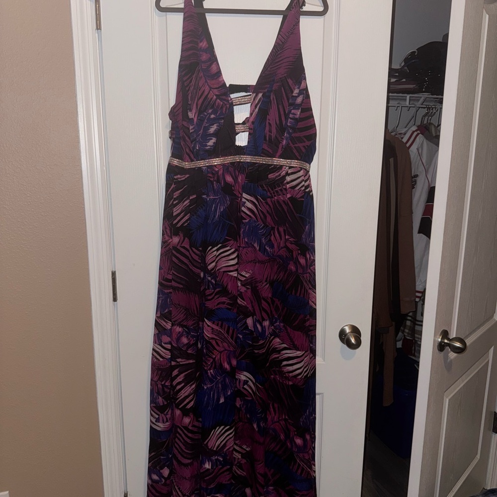 Purple and Black Women's Dress Maxi dress